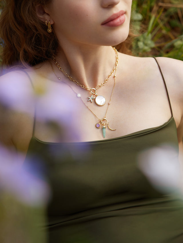 Gold Sparkle Flower Charm