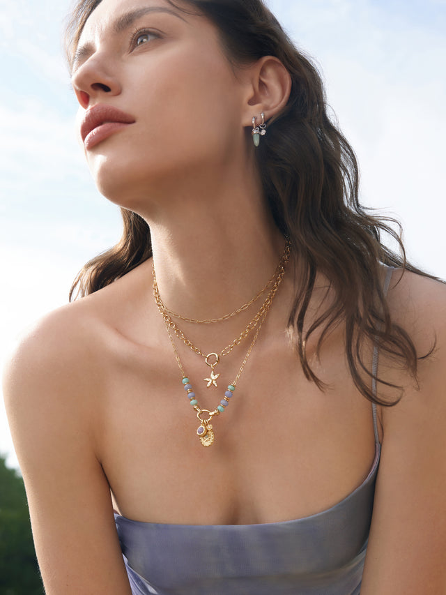 Gold Sparkle Flower Charm