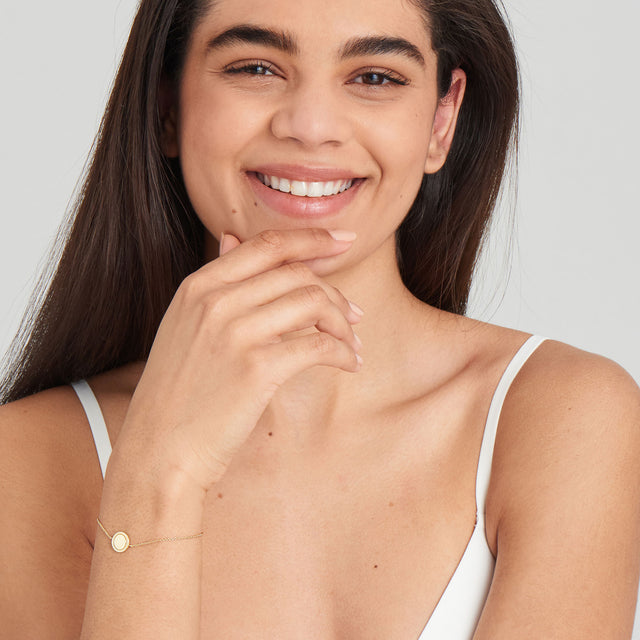 Rope disc bracelet gold