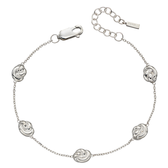Station knot bracelet silver