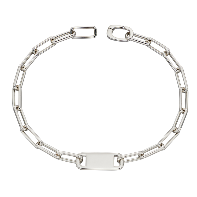 Long link bracelet silver