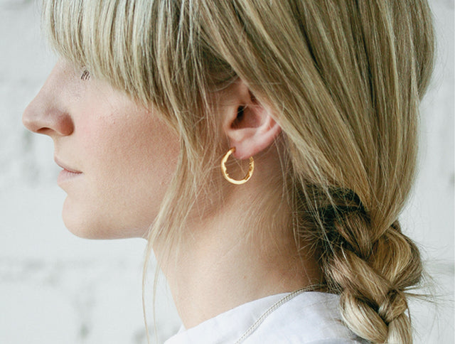 Mustard and Peaches Coastal Hoop Earrings