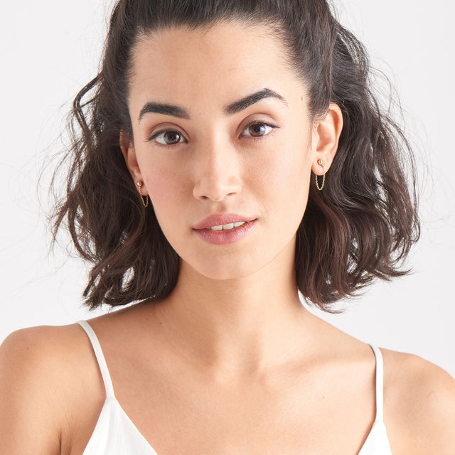 Modern chain stud earrings