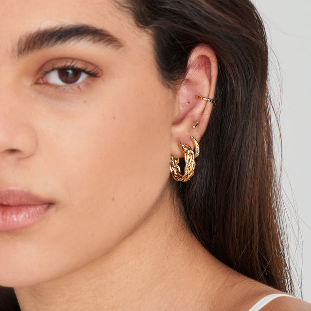 Rope ear cuff gold