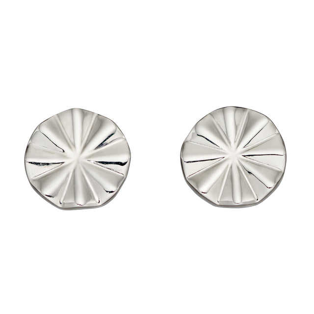 Diamond cut stud earrings silver