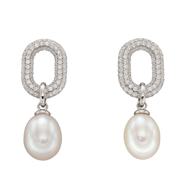 Freshwater pearl drop earrings