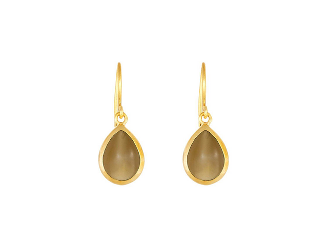 Smoky Quartz Gold Earrings