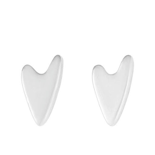 Heart beat studs silver