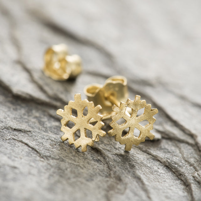 Butterfly diamonds boutique cute little gold snowflake studs