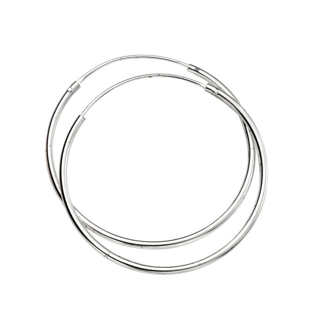 Little boutique sleek silver hoops