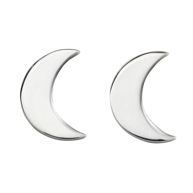 Little boutique silver moon studs