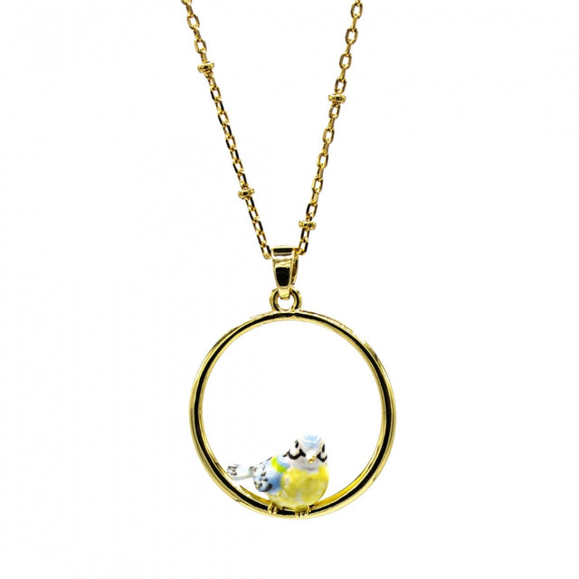 Blue Tit Hoop Necklace