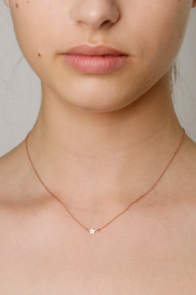 Rose Gold Diamond Little Star Necklace