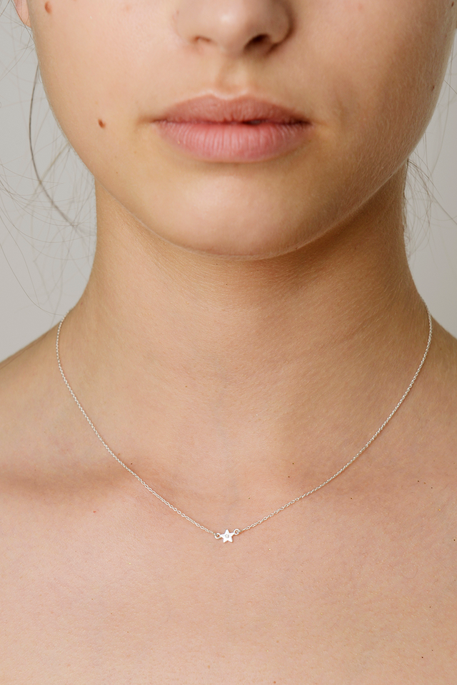 Silver Diamond Little Star Necklace