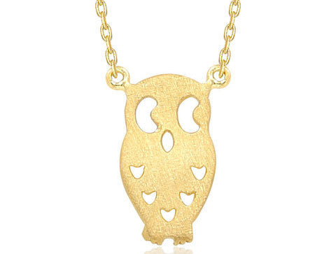Butterfly Diamonds Boutique cute little gold Owl pendant