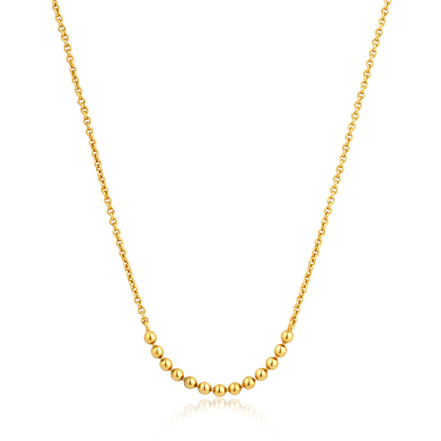 Modern multiple ball necklace gold