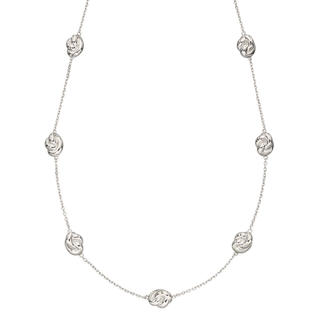 Station knot necklace silver
