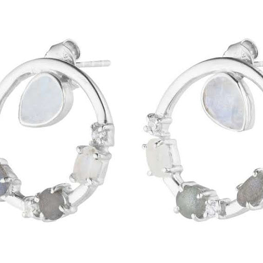 Allegra circular earrings silver