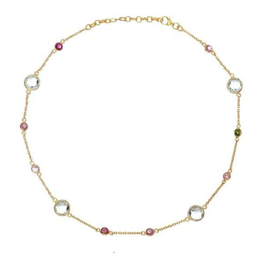 Sofia gemstone necklace gold