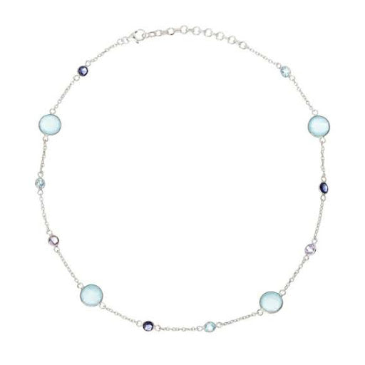 Sofia gemstone necklace silver