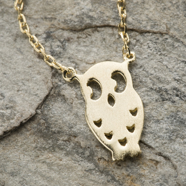 Butterfly Diamonds Boutique cute little gold Owl pendant