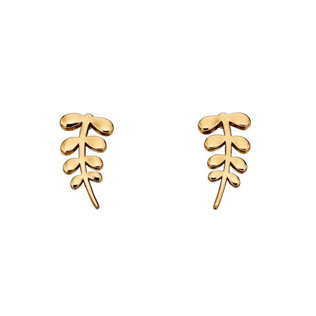 gold stem earrings