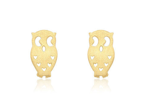 Butterfly Diamonds boutique cute little gold Owl studs