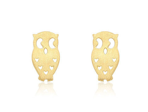 Butterfly Diamonds boutique cute little gold Owl studs